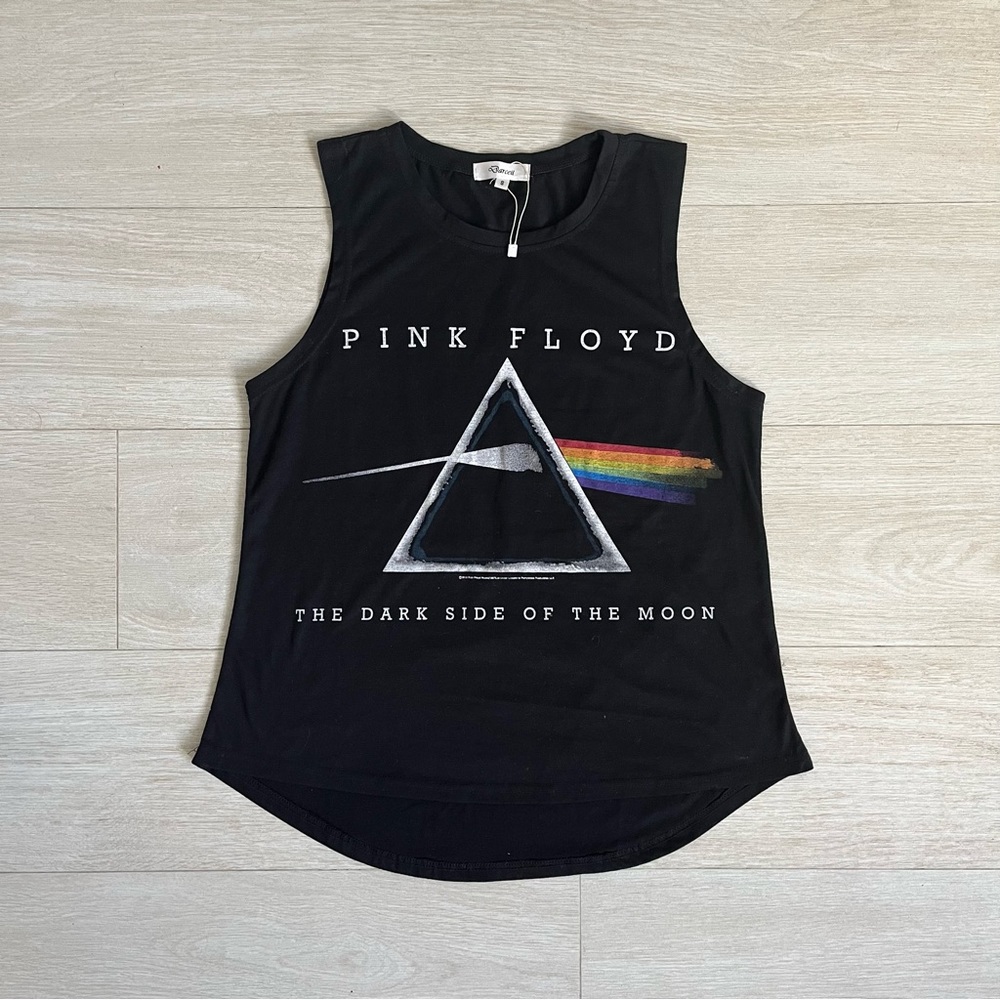 PINK FLOYD black graphic tank top. Rock band muscle tee.
